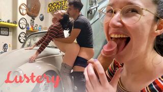 Csinos kezdők hancúroznak a garázsban szenvedélyesen