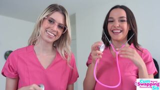 Rissa May és Jill Kassidy doktornők izgató játéka a mostohabácsi forró sperma-vizsgálatára