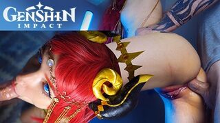 Nilou keleti táncosnő igéző seggét keményen meghágja a farka – Genshin Impact cosplay