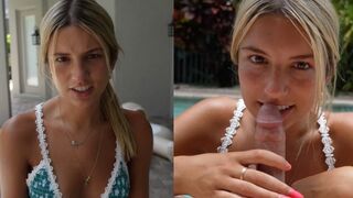 A mostoha bátyám kemény farkát mohón szívtam a medencében